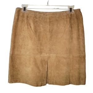 Vintage Junction West tan suede leather mini skirt Size 16